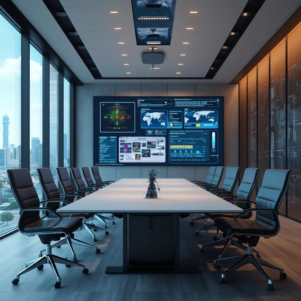 Sala de reuniones con tecnología avanzada